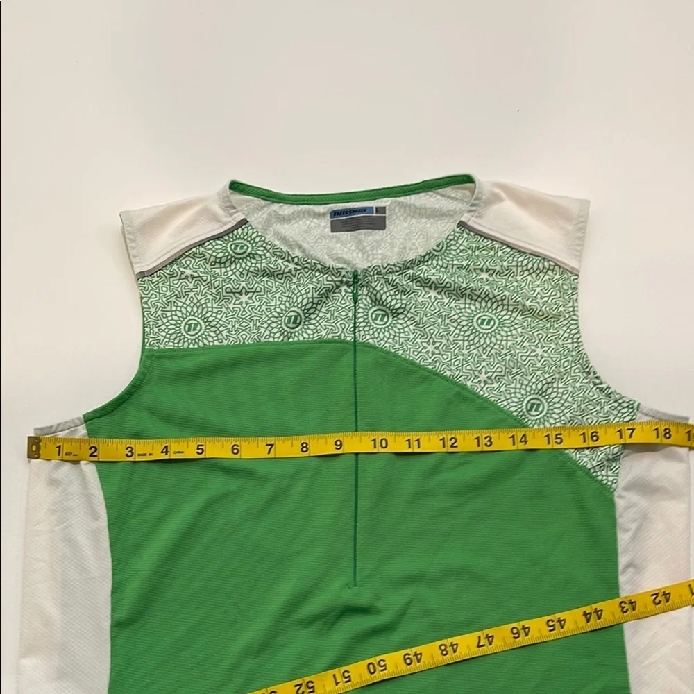 Novara Green and White Patterned Cycling Top